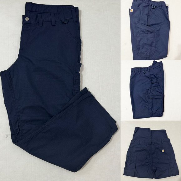 Carhartt NWOT Sz 16W Short Navy Women Rugged Flex Canvas Work Pants - Picture 6 of 16